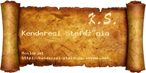 Kenderesi Stefánia névjegykártya